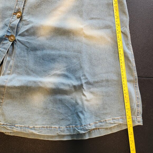Agressor Denim Skirt Women Blue Maxi Modest Jean Vintage 90's 80s Button Up XL - Picture 8 of 15